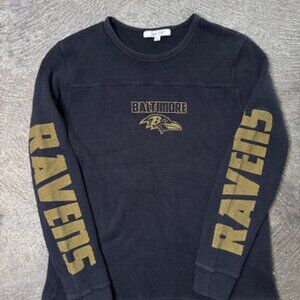 Share Baltimore Ravens Shirt Mens Large Black NFL Football Long Sleeve Waffle